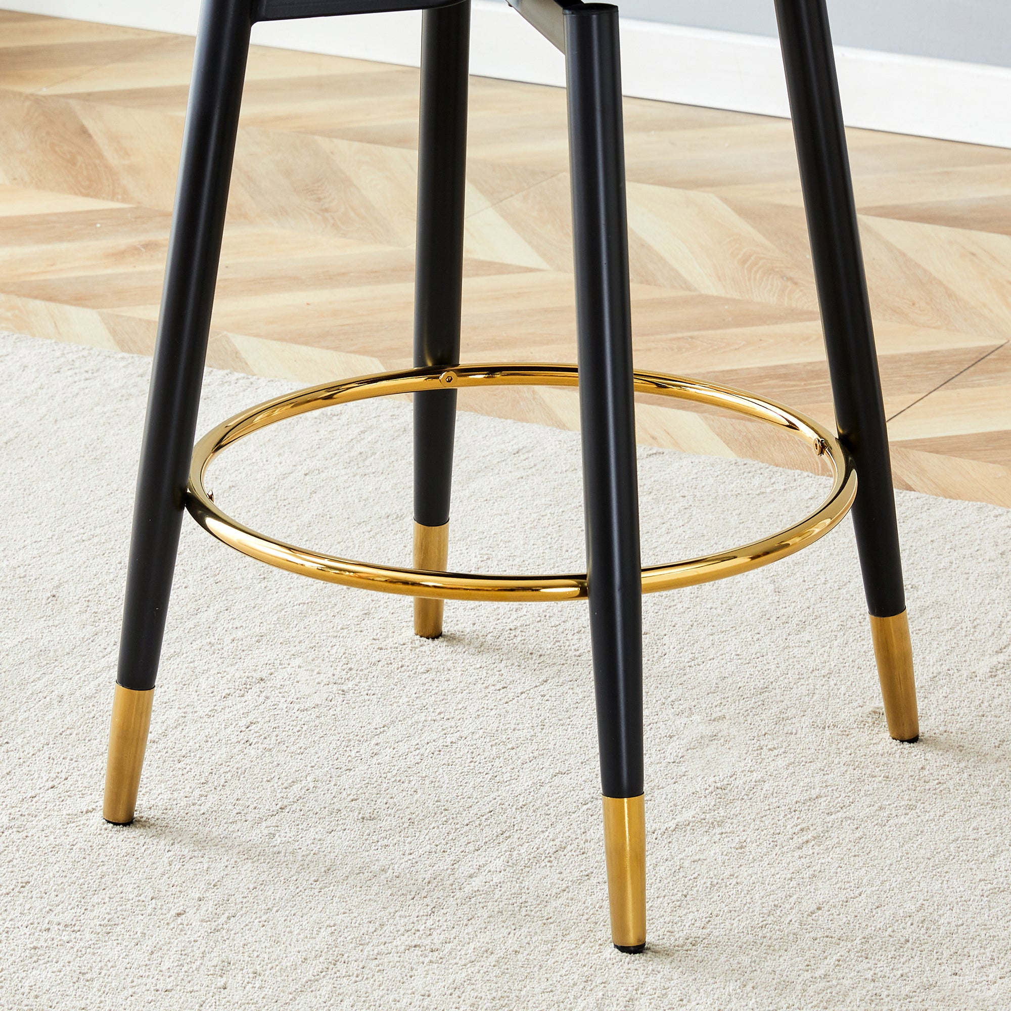 Modern PU Upholstered Bar Stools - Set of 2