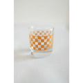 11 oz Checkerboard Cocktail Glasses – Set of 2 Retro Stemless Coupe Glasses