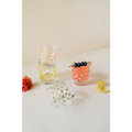 11 oz Floral Checkered Cocktail Glass – Heavy-Base Rocks Glass with Screen Print
