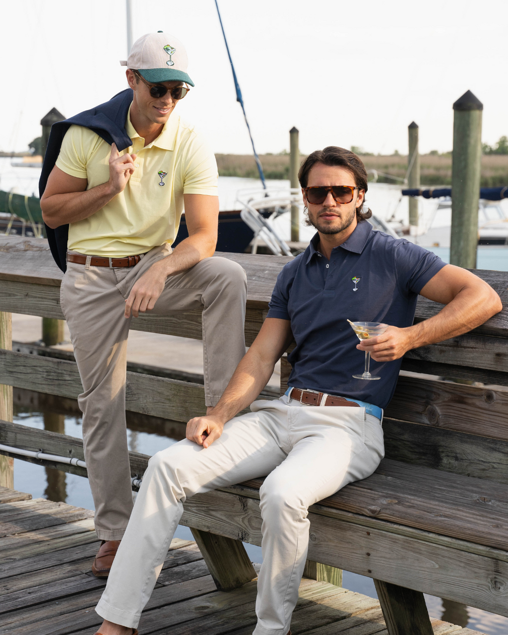 The Yacht Polo – Seaside Navy Pima Cotton Men's Polo Shirt