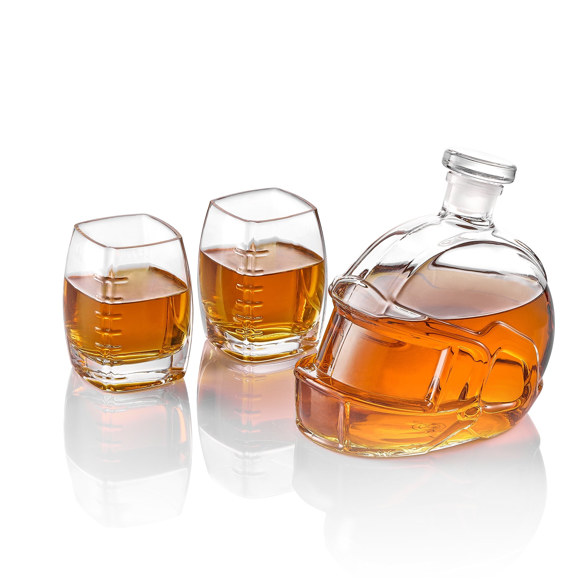 Football Whiskey Decanter Set - 1500ml with Football Glasses | Lead-Free Borosilicate Glass