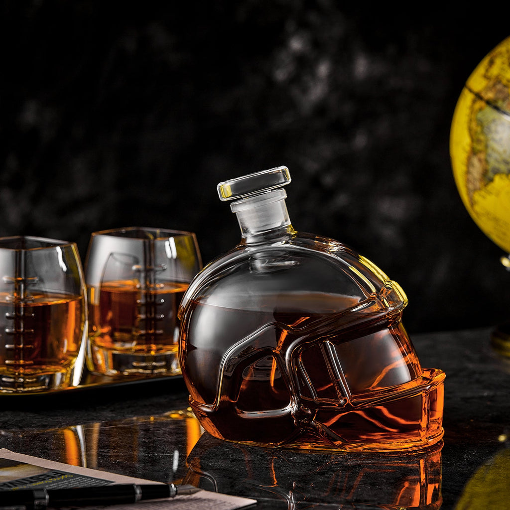 Football Whiskey Decanter Set - 1500ml with Football Glasses | Lead-Free Borosilicate Glass