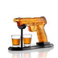 Gun Whiskey Decanter & Shot Glass Set - Lead-Free Borosilicate Glass | Gift Boxed