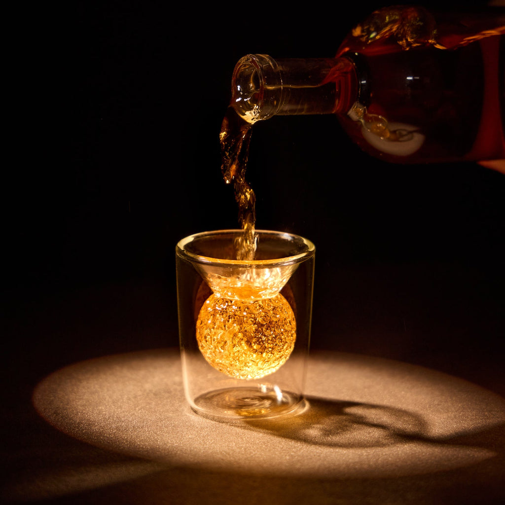 Golf Whiskey Decanter Set - 3D Golf Ball Inside | Lead-Free Borosilicate Glass | Gift Boxed