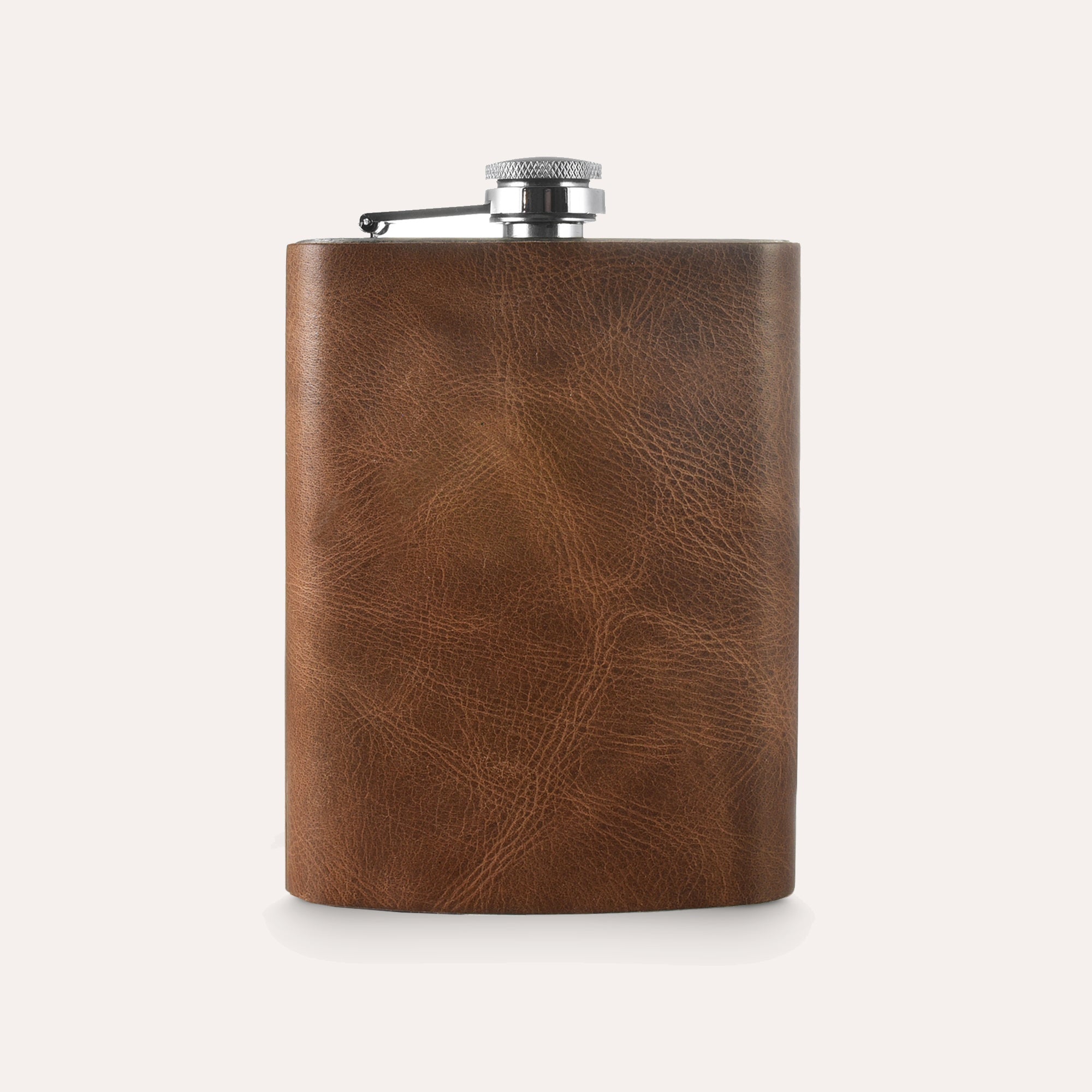 Leather Flask - 8 oz Genuine Leather Hip Flask | Black & Brown