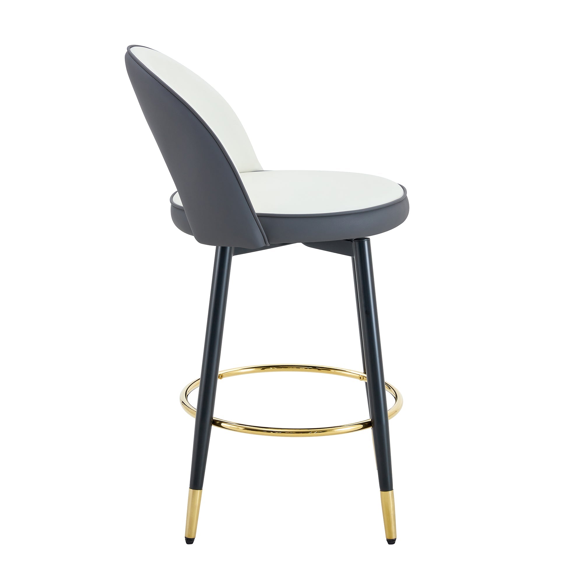 Modern PU Upholstered Bar Stools - Set of 2