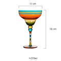 Handmade Hand-Painted Margarita Glasses - Set of 7 Designs | 270ml Lead-Free Cocktail Goblets