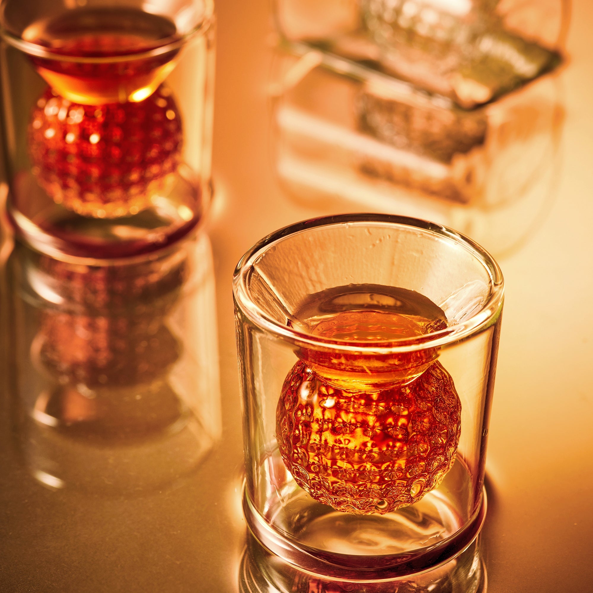 Golf Ball Shot Glasses - 2 oz Lead-Free Borosilicate Glass | Gift Boxed