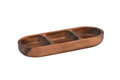 Acacia Wood 3-Compartment Candy and Nut Tray - 14" | Handcrafted | Kalmar Home