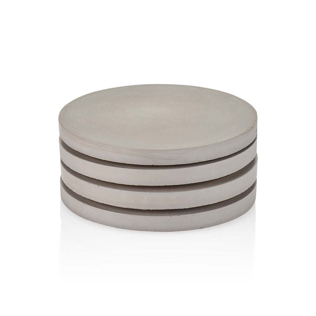 Gray Concrete Round Coasters — Set of 4 | Handcrafted in Charleston, SC