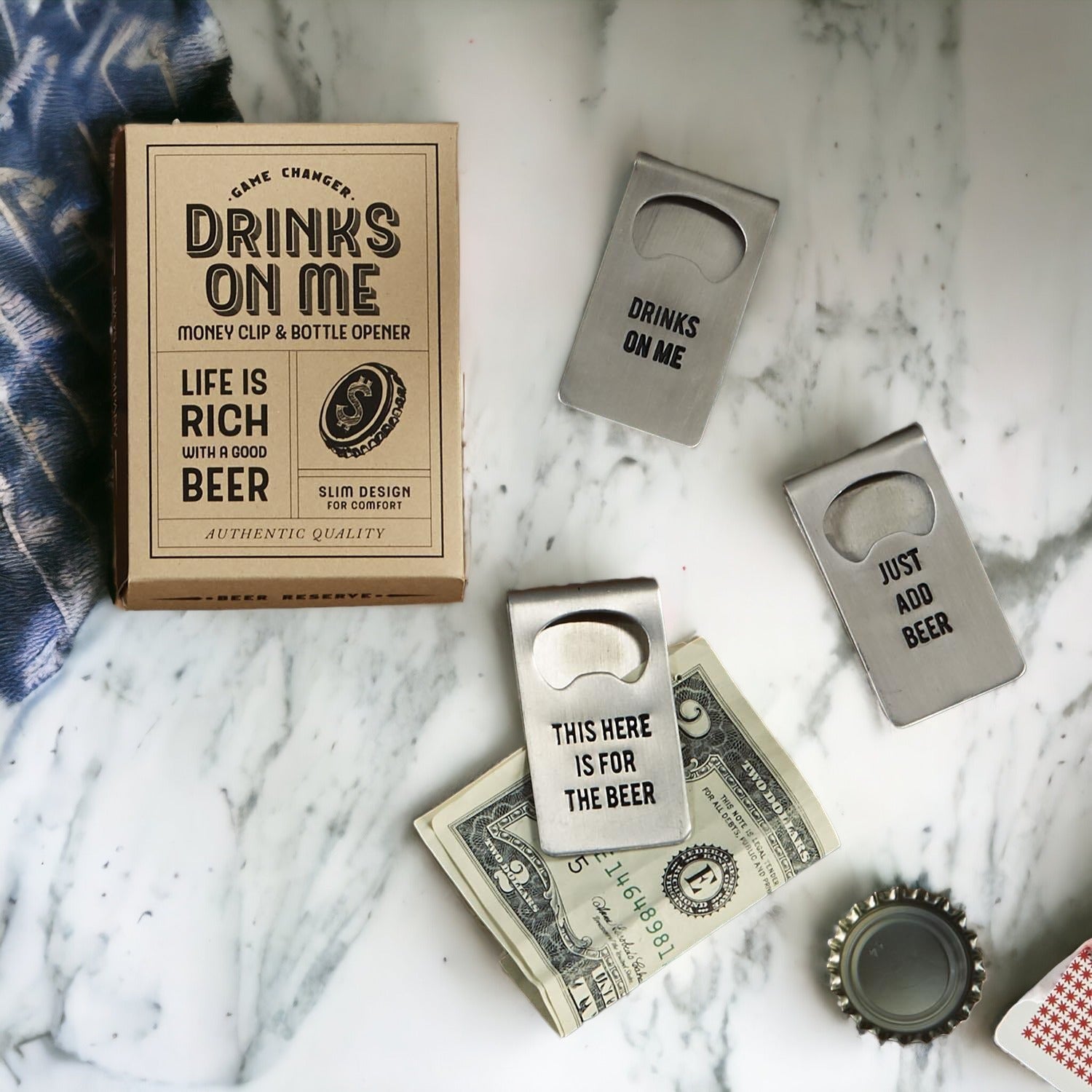 Money Clip Bottle Opener with Gift Box - 3 Sayings | Gia Roma