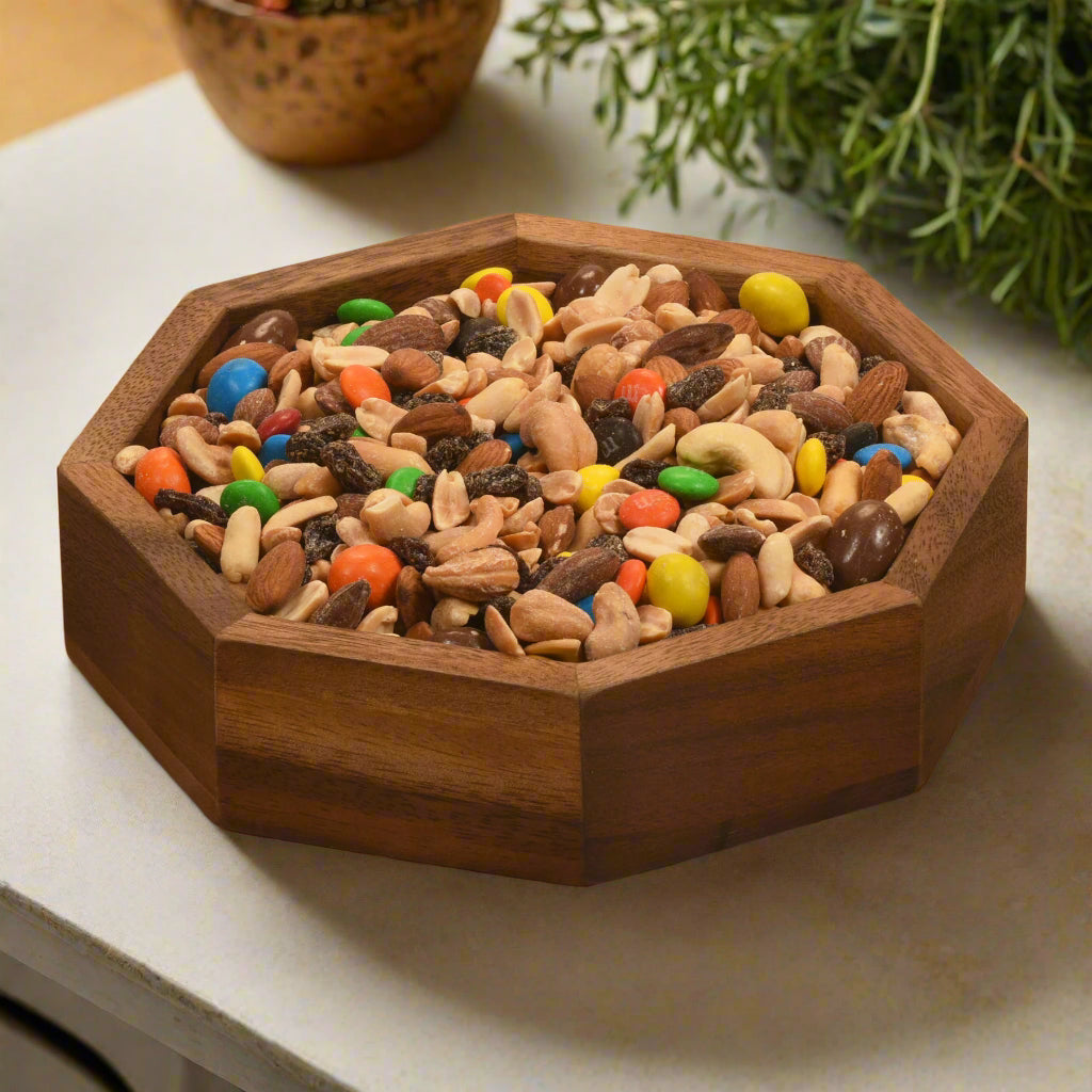 Acacia Wood Octagon Candy and Nut Dish - 8" | Handcrafted | Kalmar Home