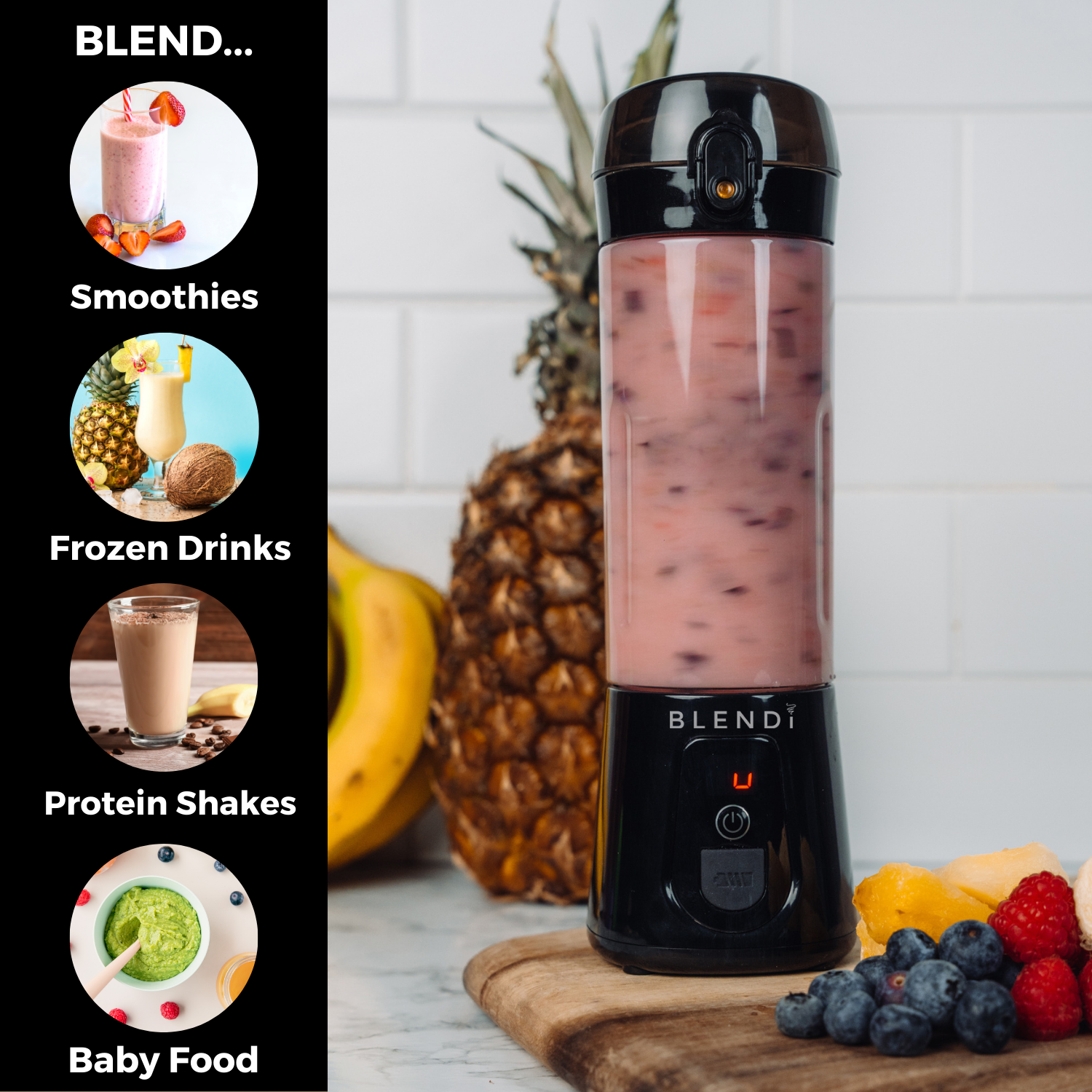 BLENDi Pro+ Portable Ice Crushing Blender – 17oz Cordless Blender