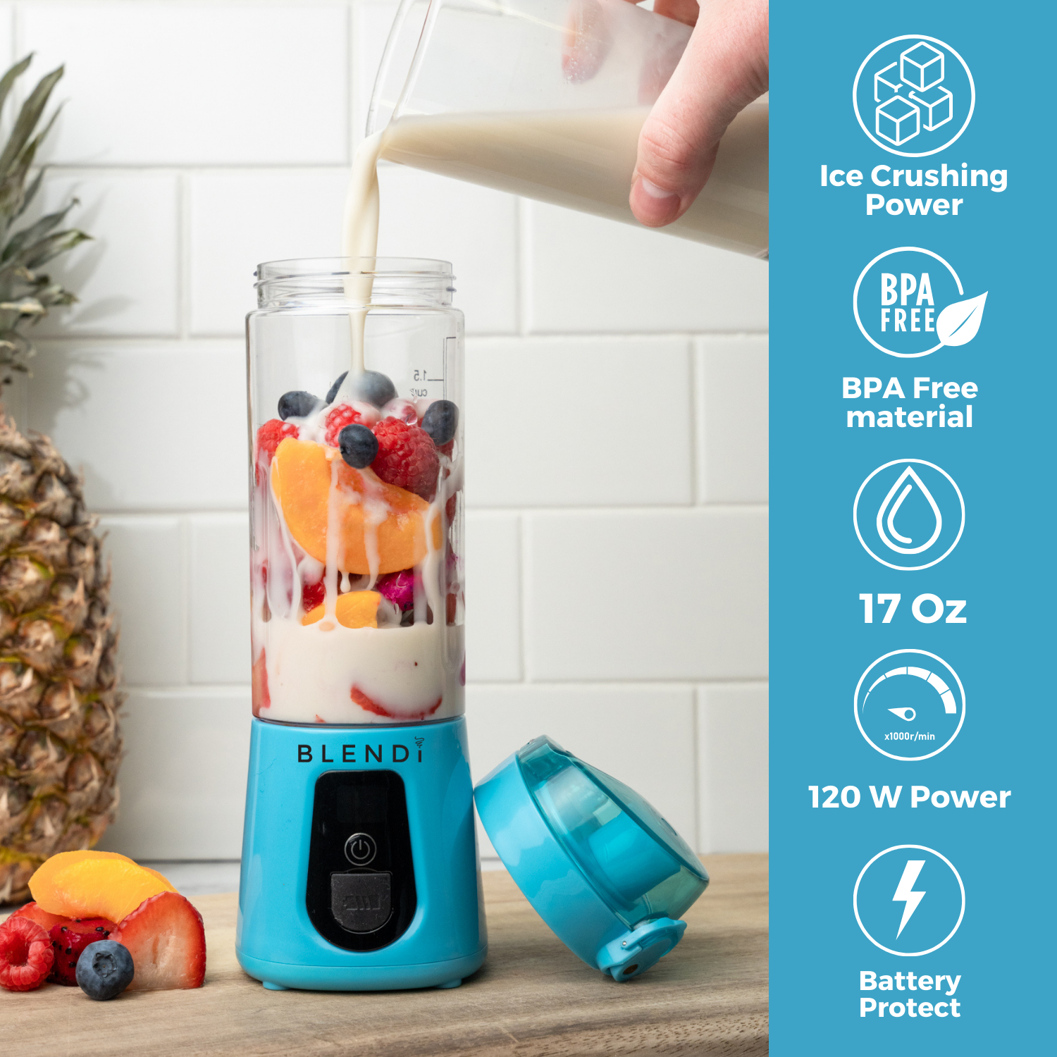 BLENDi Pro+ Portable Ice Crushing Blender – 17oz Cordless Blender