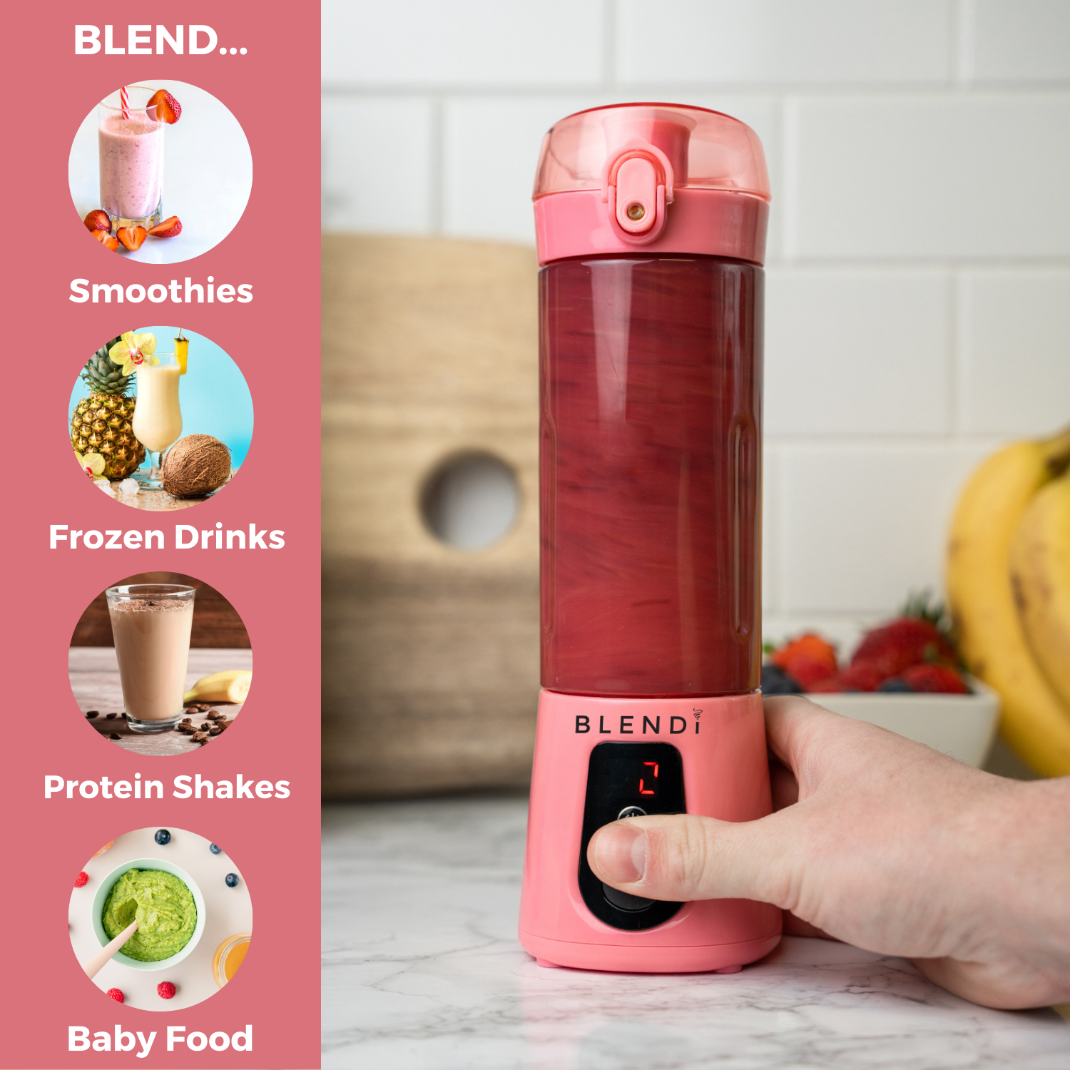 BLENDi Pro+ Portable Ice Crushing Blender – 17oz Cordless Blender