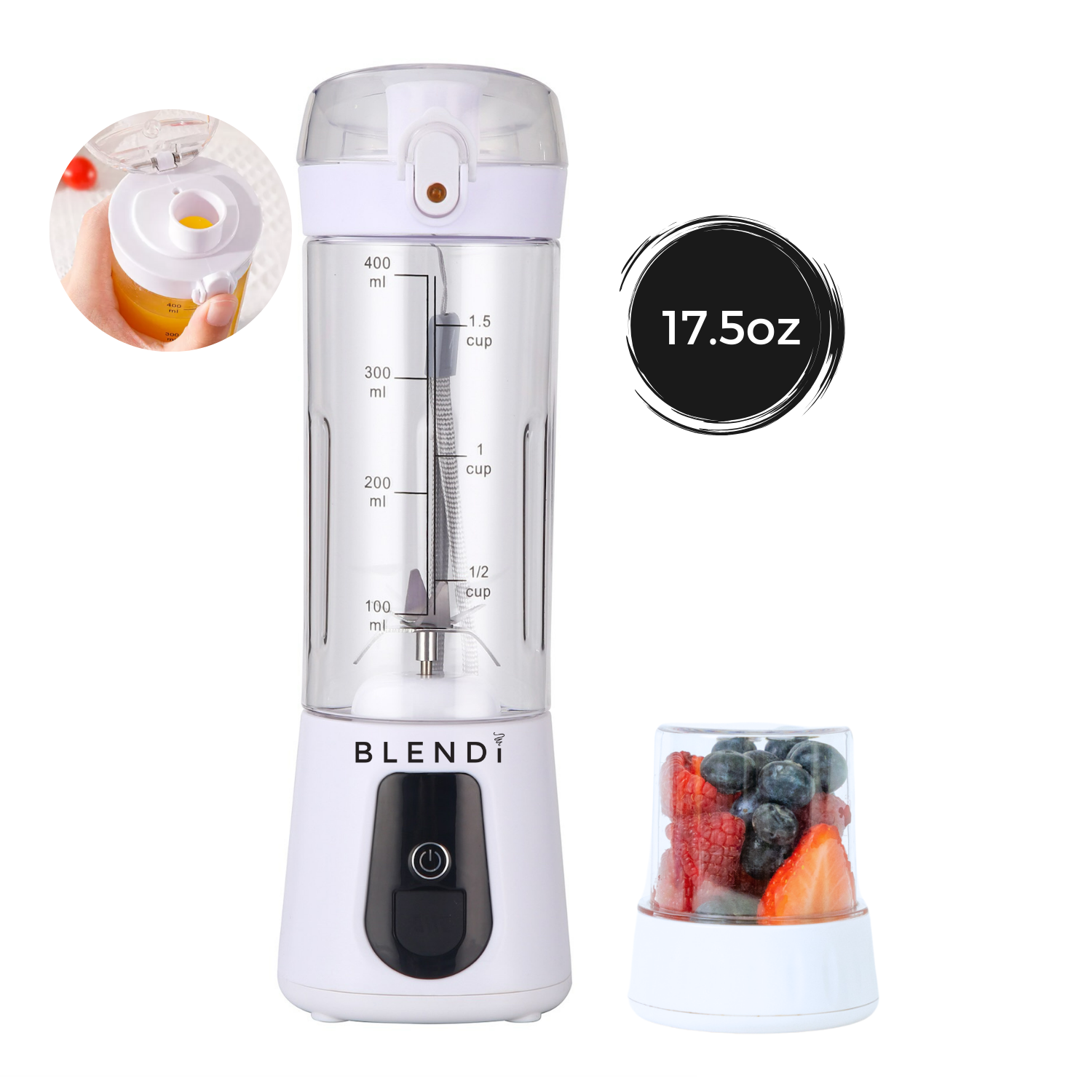 BLENDi Pro+ Portable Ice Crushing Blender – 17oz Cordless Blender