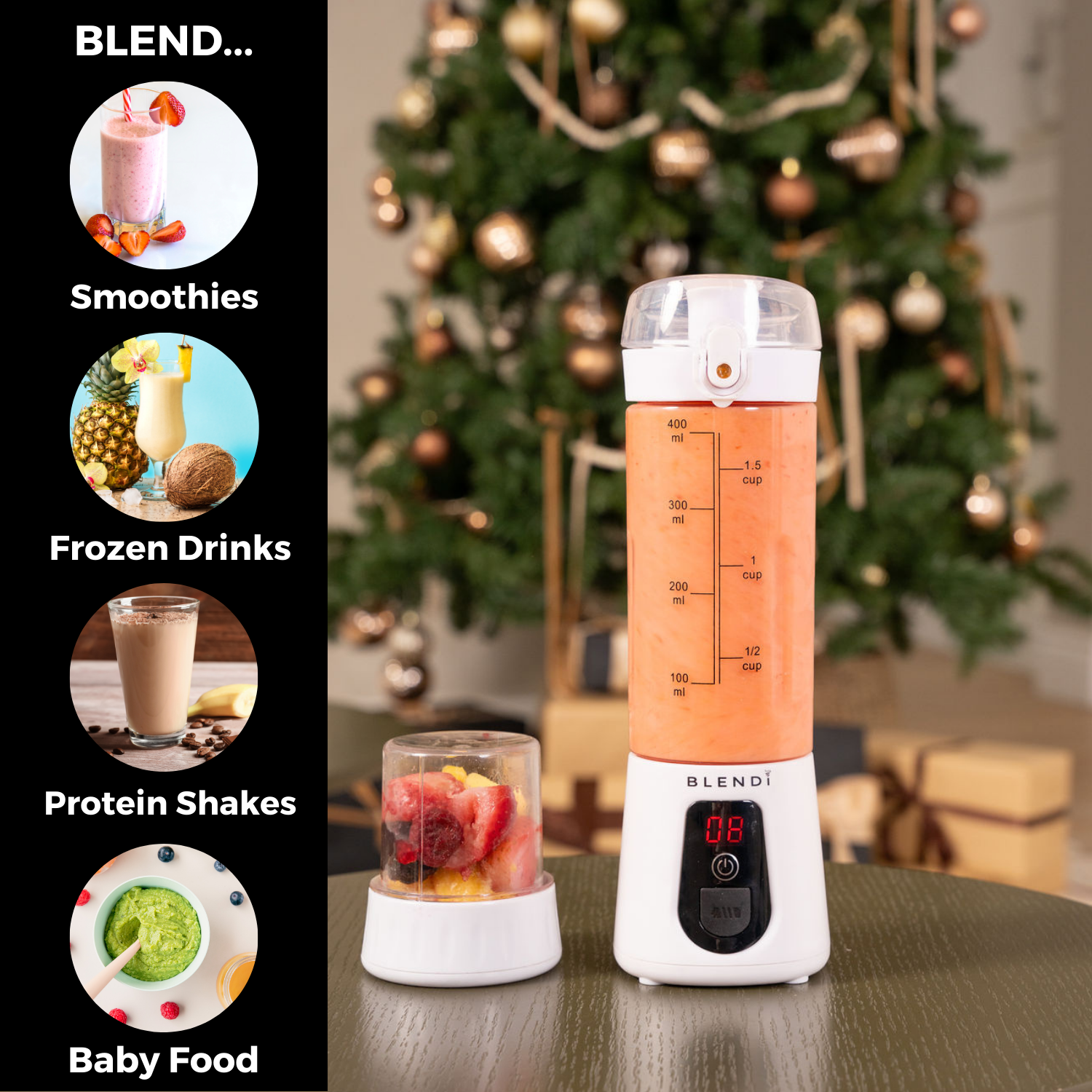 BLENDi Pro+ Portable Ice Crushing Blender – 17oz Cordless Blender