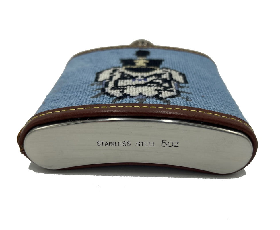 The Citadel Bulldogs ‘Spike’ Needlepoint Flask - 5 oz | Hand-Stitched | Officially Licensed