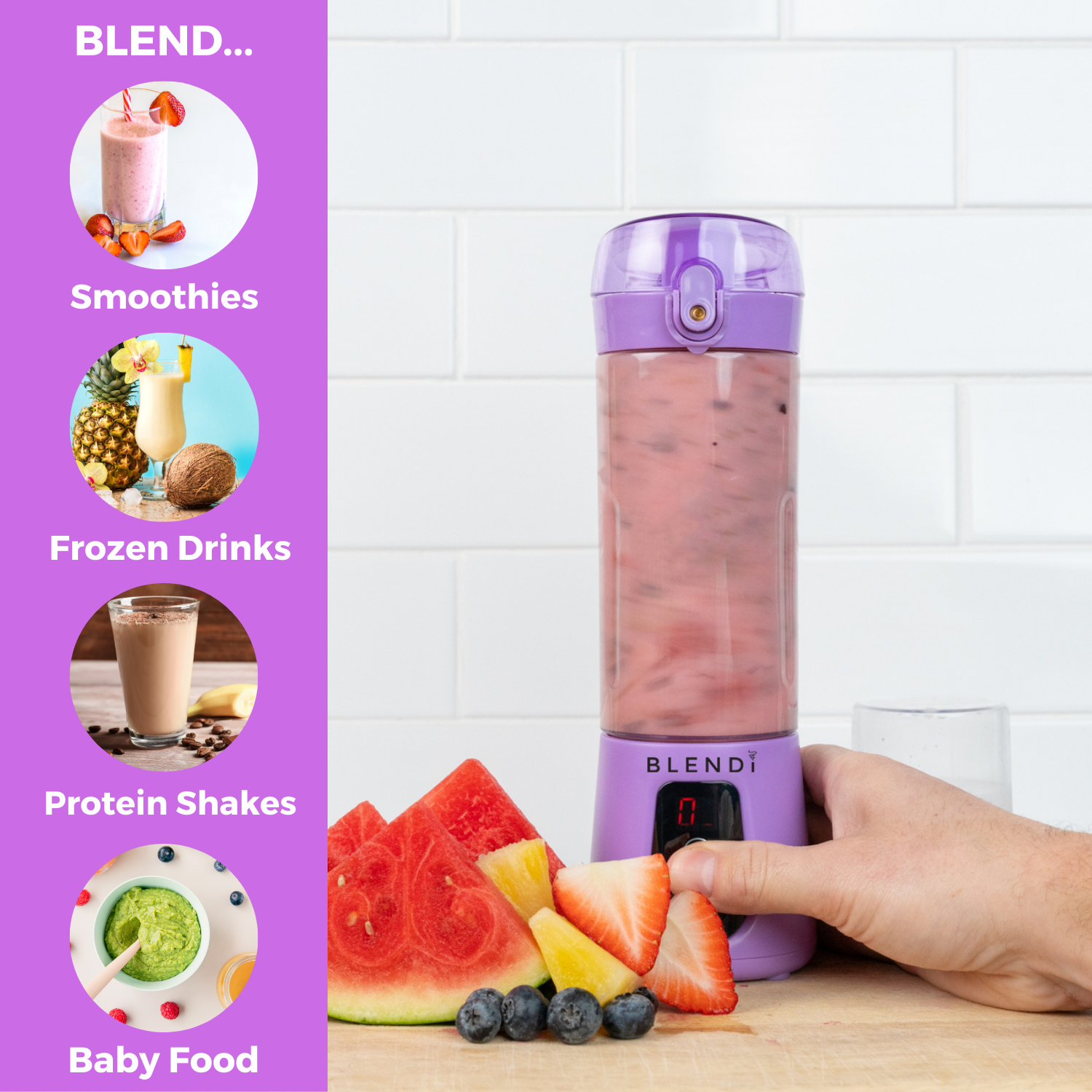 BLENDi Pro+ Portable Ice Crushing Blender – 17oz Cordless Blender