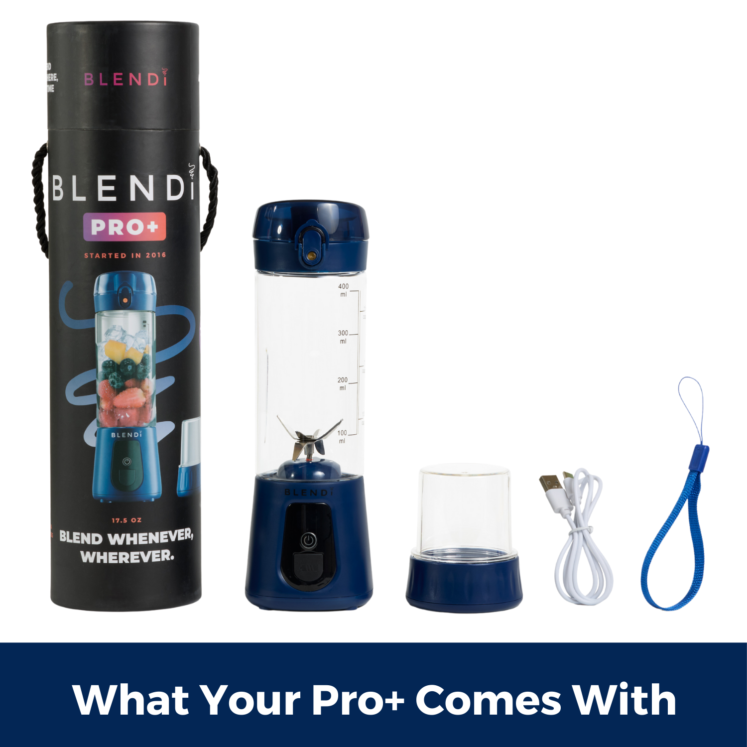BLENDi Pro+ Portable Ice Crushing Blender – 17oz Cordless Blender