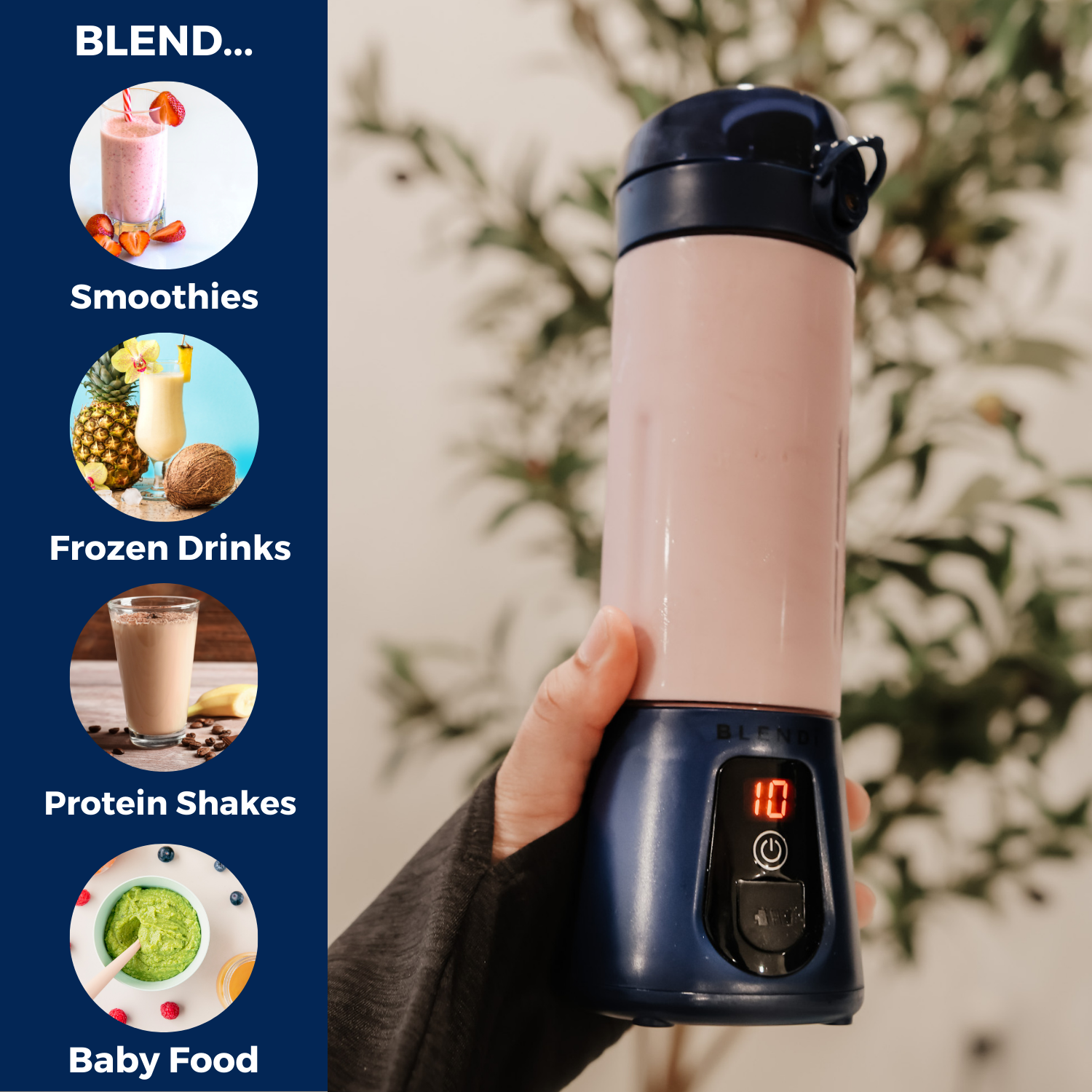 BLENDi Pro+ Portable Ice Crushing Blender – 17oz Cordless Blender