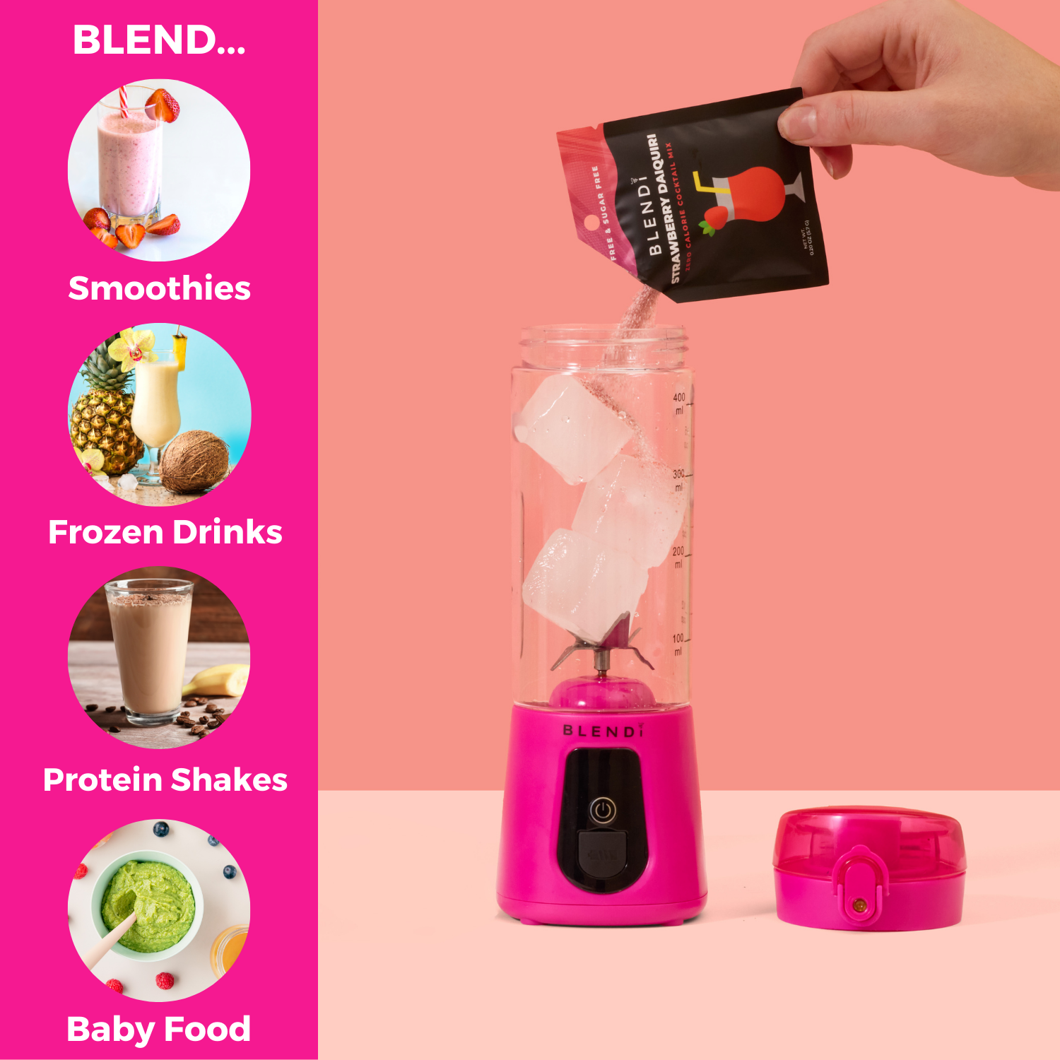 BLENDi Pro+ Portable Ice Crushing Blender – 17oz Cordless Blender