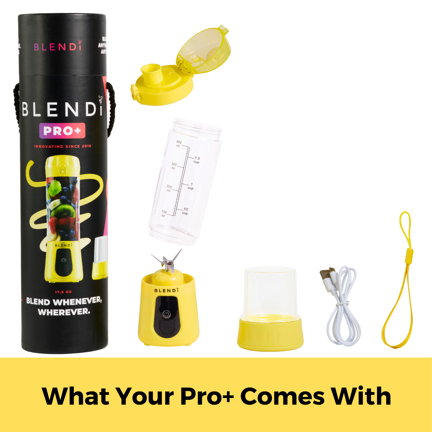 BLENDi Pro+ Portable Ice Crushing Blender – 17oz Cordless Blender
