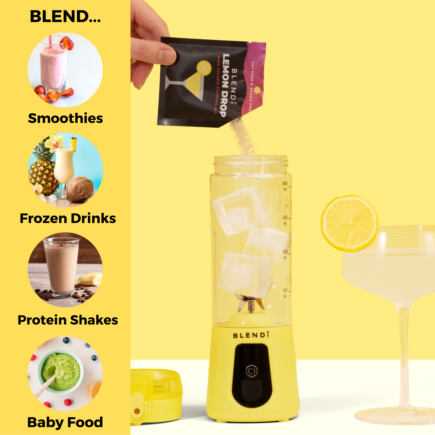 BLENDi Pro+ Portable Ice Crushing Blender – 17oz Cordless Blender