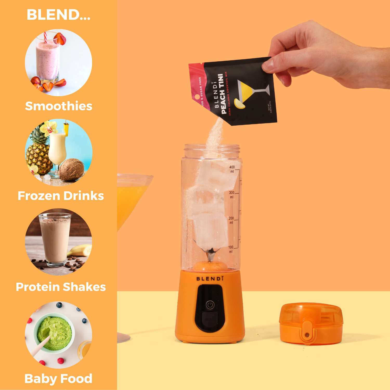 BLENDi Pro+ Portable Ice Crushing Blender – 17oz Cordless Blender