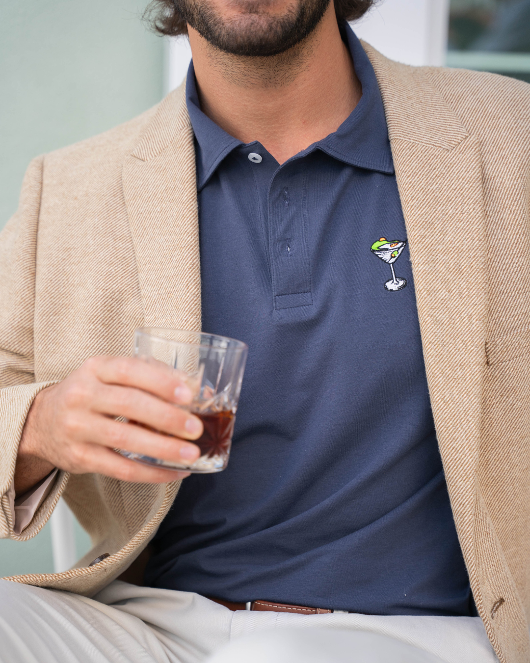 The Yacht Polo – Seaside Navy Pima Cotton Men's Polo Shirt