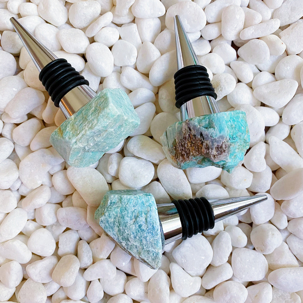 Natural Stone Wine Stopper - Semi-Precious Gemstone | 6 Stones