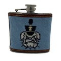 The Citadel Bulldogs ‘Spike’ Needlepoint Flask - 5 oz | Hand-Stitched | Officially Licensed