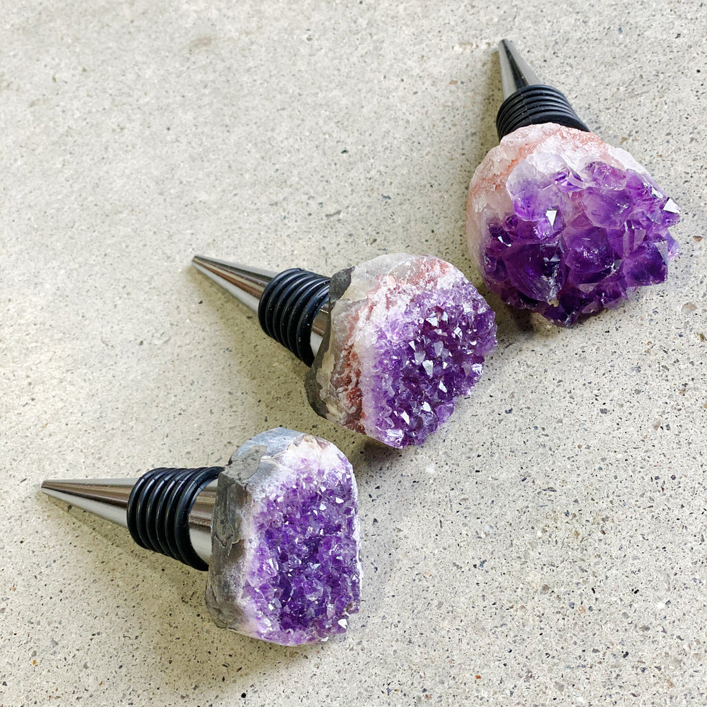 Natural Stone Wine Stopper - Semi-Precious Gemstone | 6 Stones