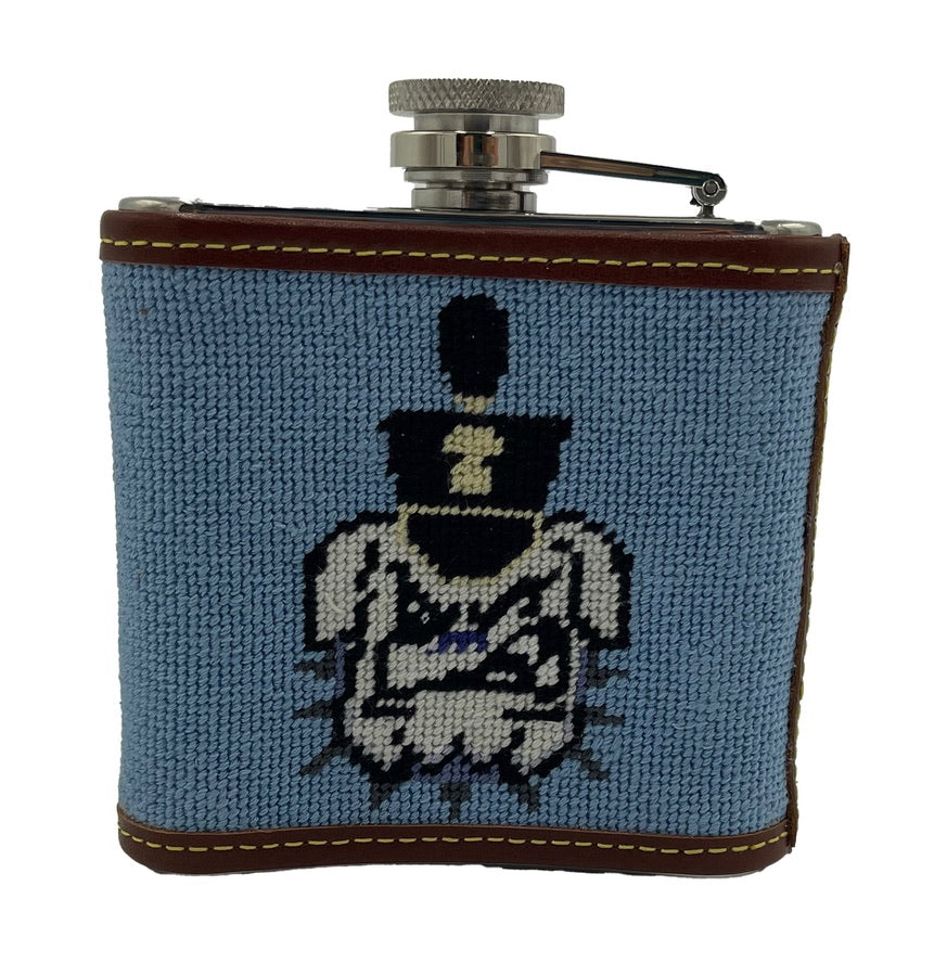 The Citadel Bulldogs ‘Spike’ Needlepoint Flask - 5 oz | Hand-Stitched | Officially Licensed