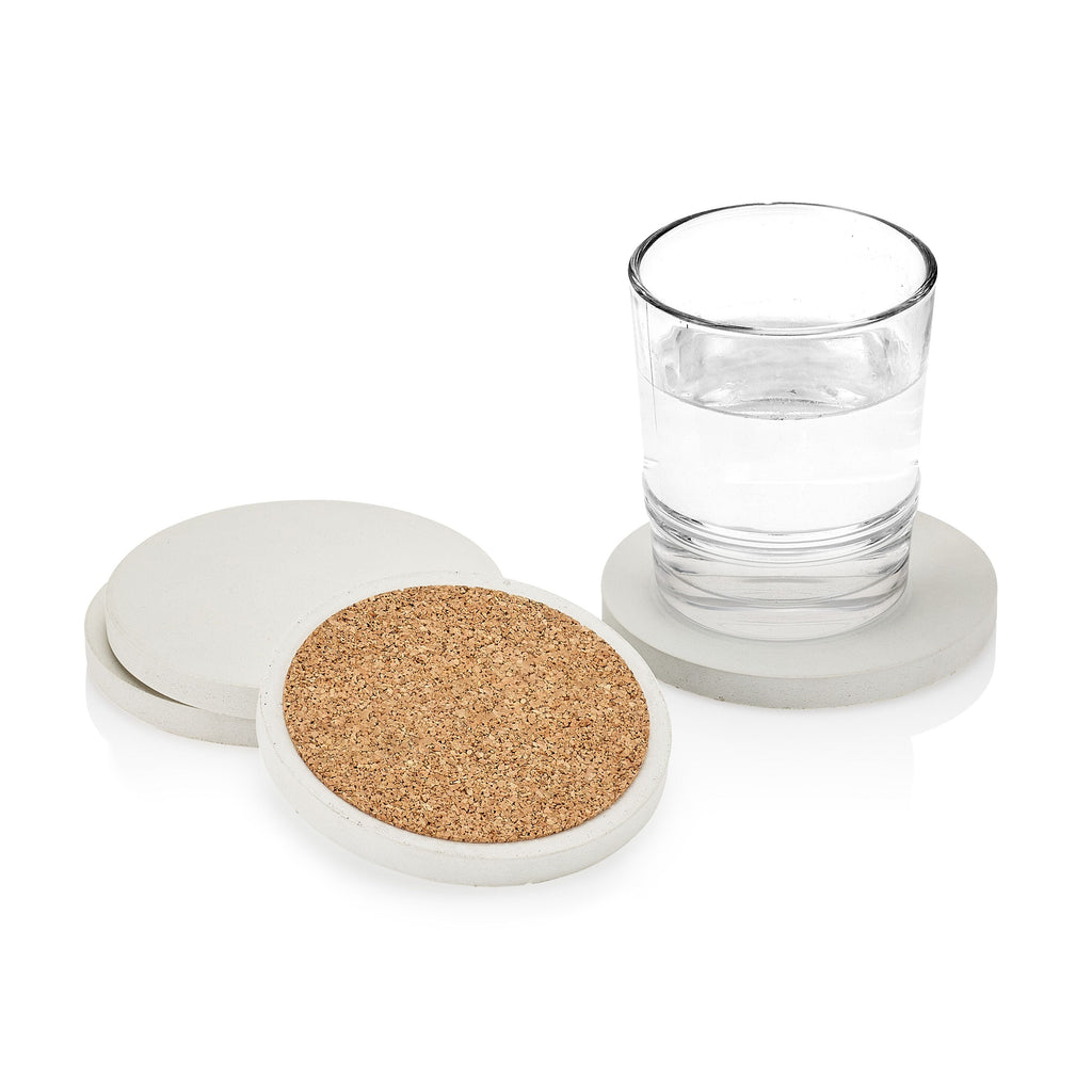 White Concrete Round Coasters — Set of 4 | Handcrafted in Charleston, SC