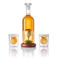 Golf Whiskey Decanter Set - 3D Golf Ball Inside | Lead-Free Borosilicate Glass | Gift Boxed