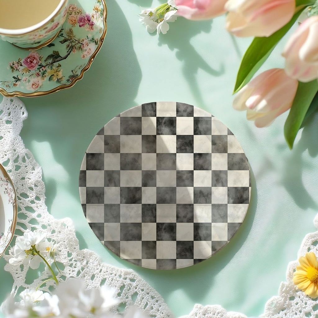 Courtly Check Ceramic Coasters - 6 Styles | Single or Full Set of 6