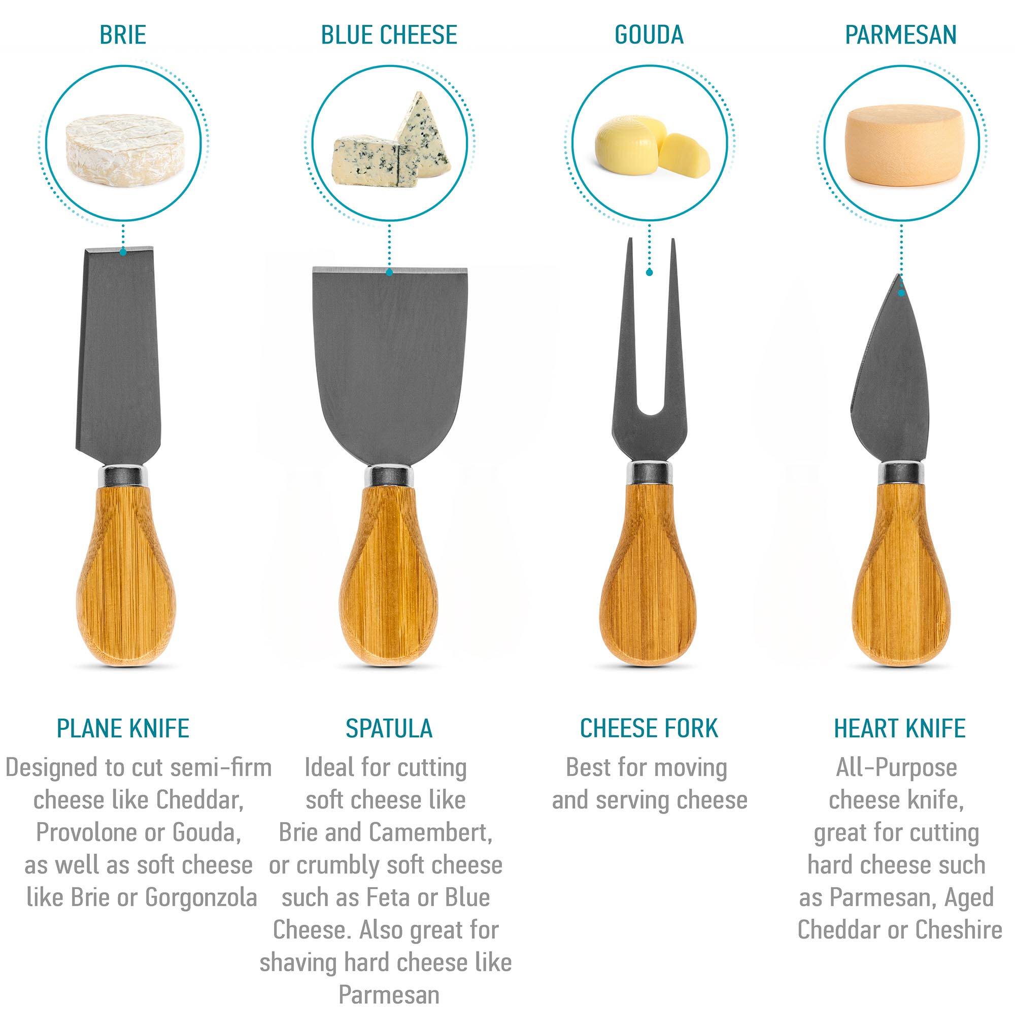 Swiveling Bamboo Cheese Board & Knife Set – 10" Round Charcuterie Board with Hidden Drawer