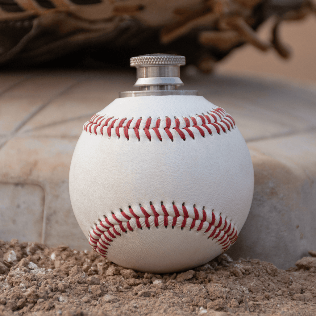 Baseball Flask - Made from a Real Leather Baseball | 1.5 oz