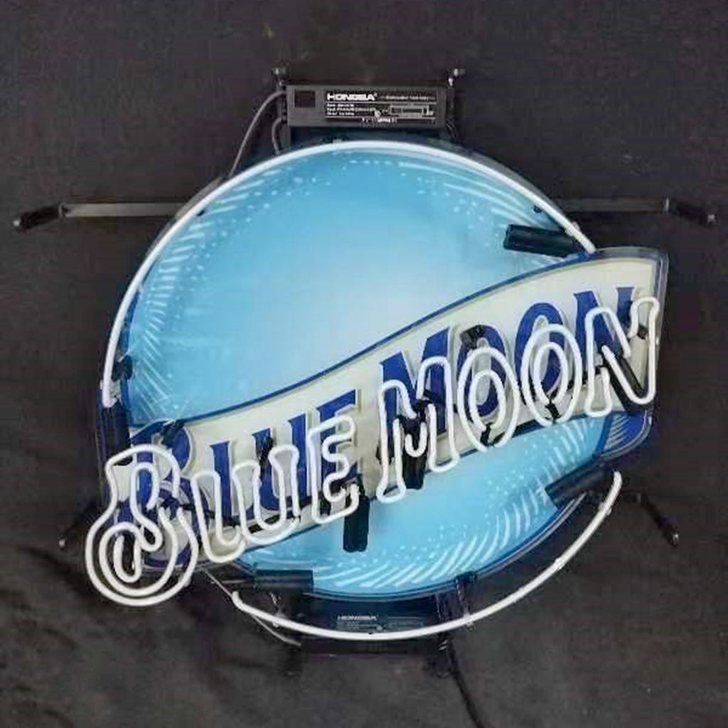 Blue Moon Beer Logo Neon Sign – 24" Glowing Bar Décor