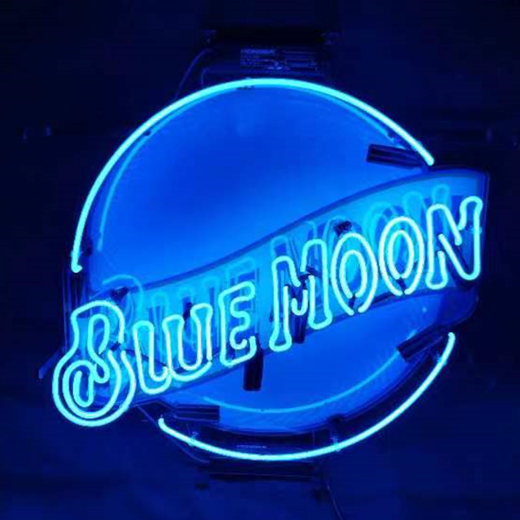 Blue Moon Beer Logo Neon Sign – 24" Glowing Bar Décor