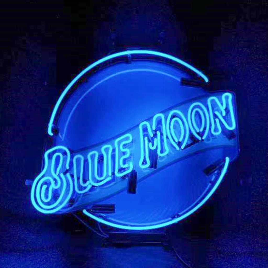 Blue Moon Beer Logo Neon Sign – 24" Glowing Bar Décor