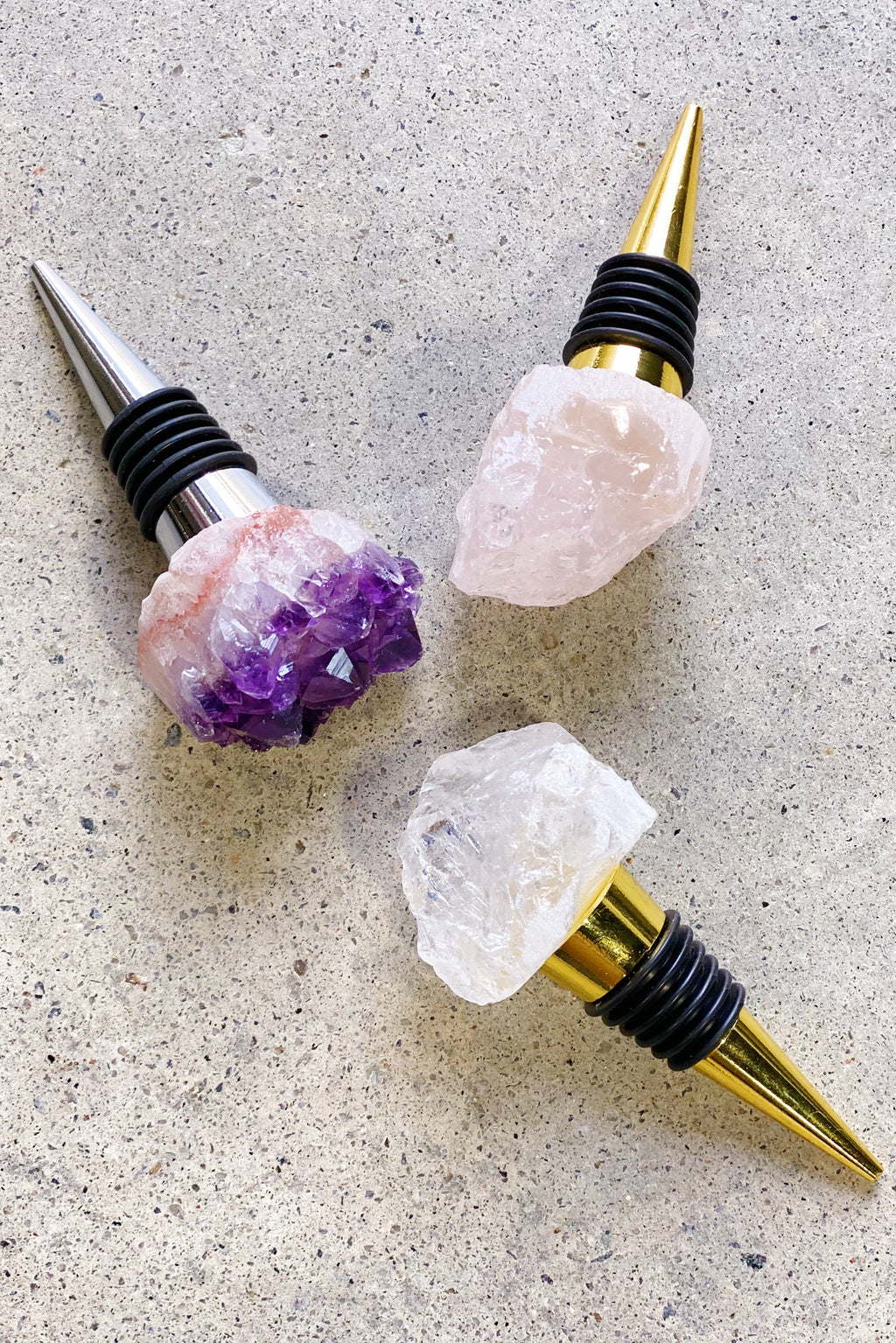 Natural Stone Wine Stopper - Semi-Precious Gemstone | 6 Stones