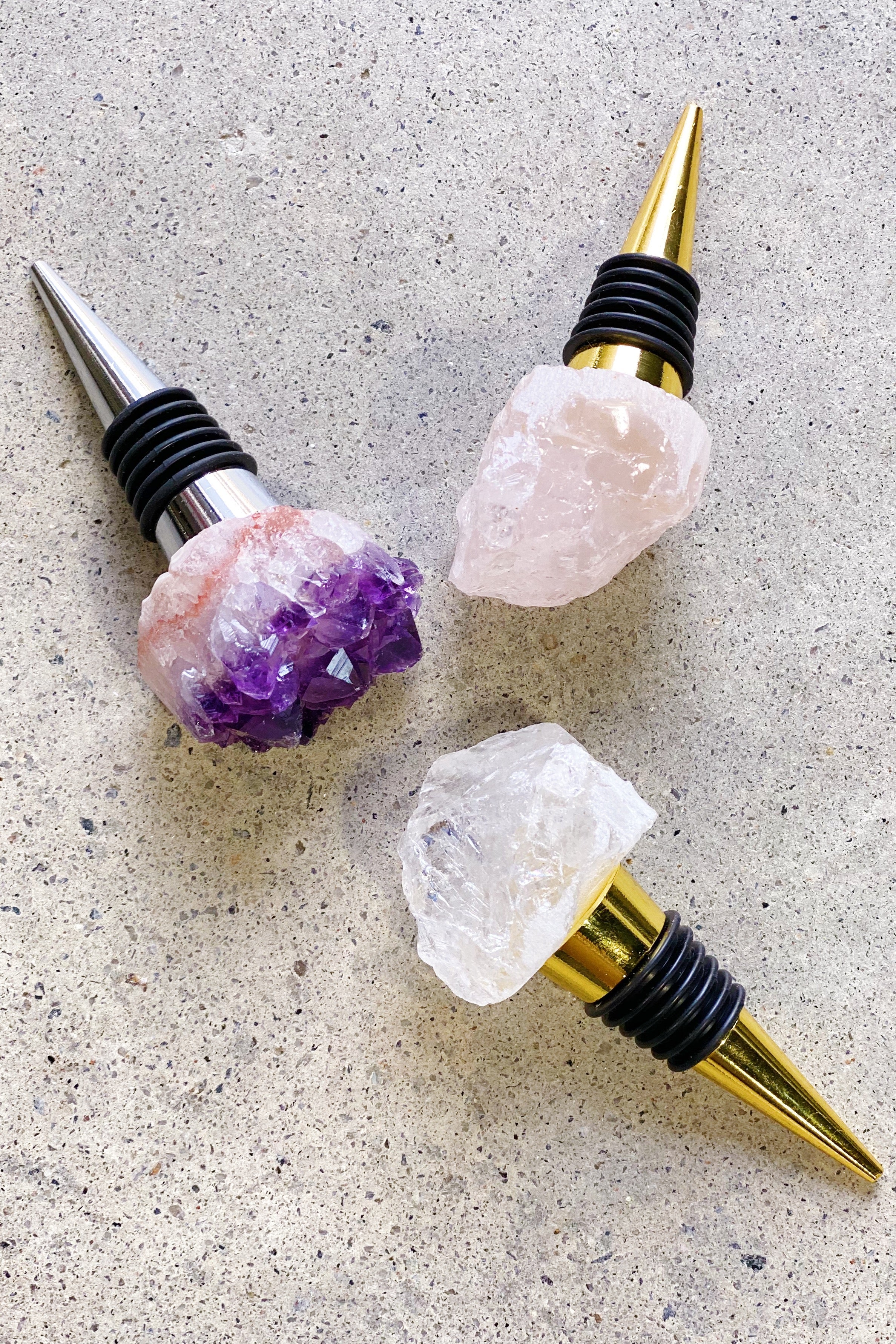 Natural Stone Wine Stopper - Semi-Precious Gemstone | 6 Stones