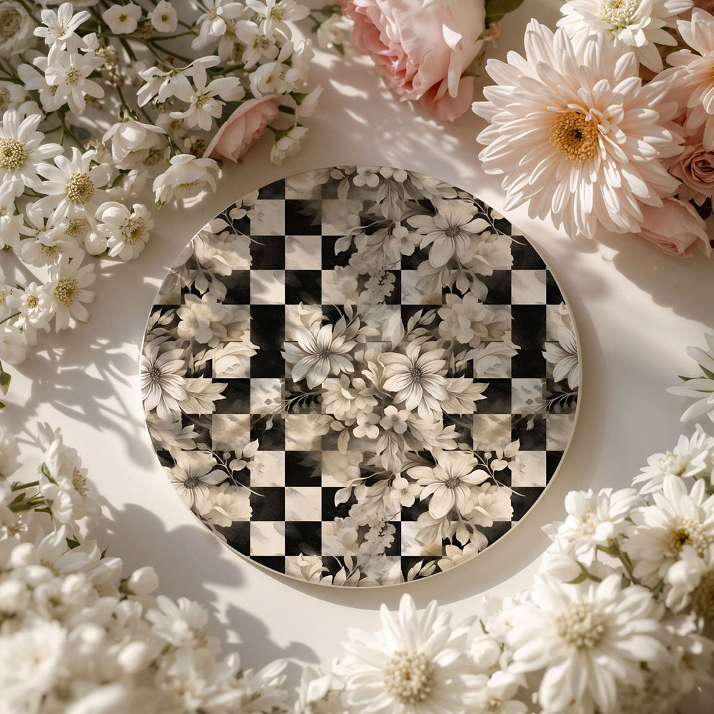 Courtly Check Ceramic Coasters - 6 Styles | Single or Full Set of 6