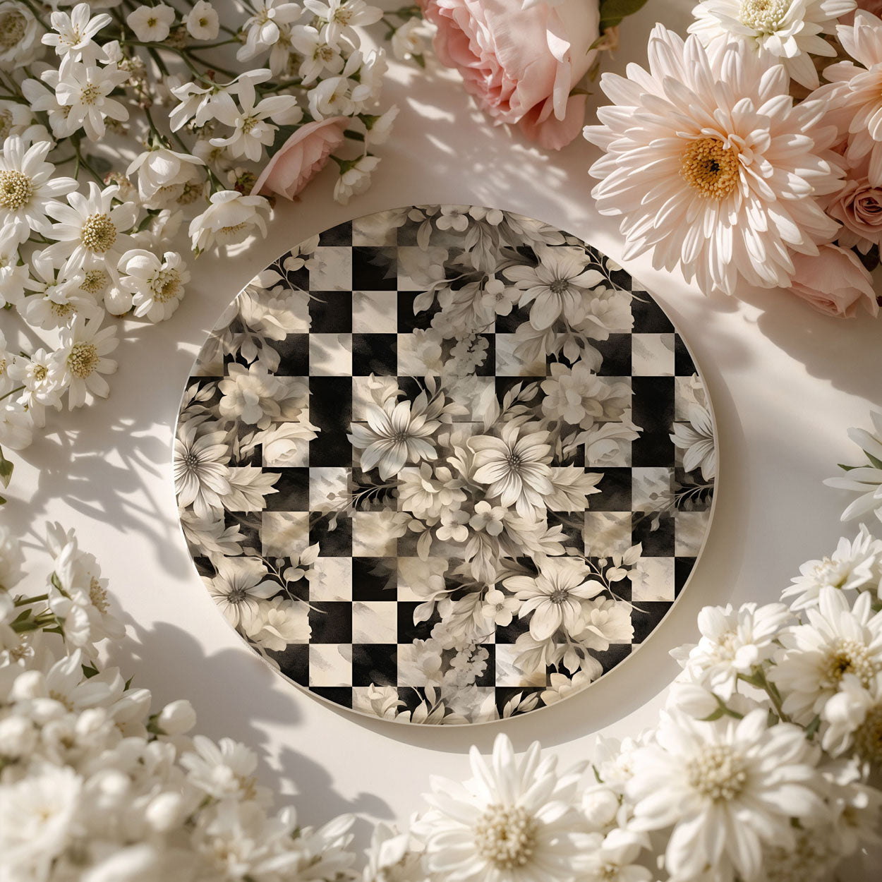 Courtly Check Ceramic Coasters - 6 Styles | Single or Full Set of 6