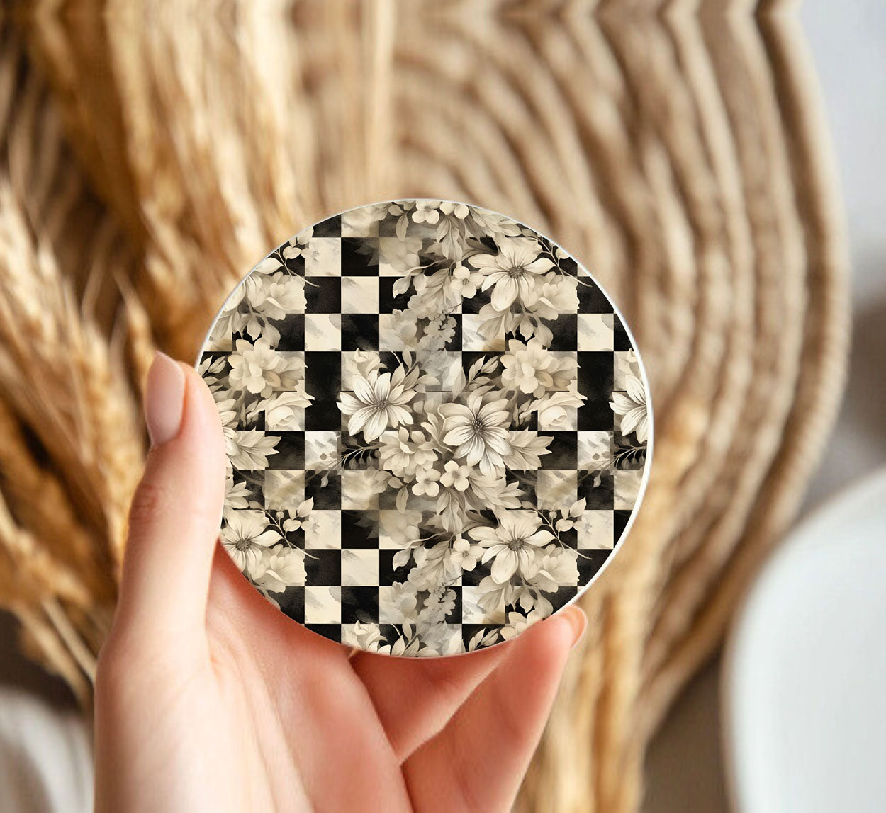 Courtly Check Ceramic Coasters - 6 Styles | Single or Full Set of 6