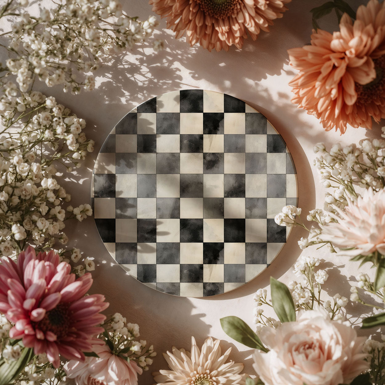Courtly Check Ceramic Coasters - 6 Styles | Single or Full Set of 6