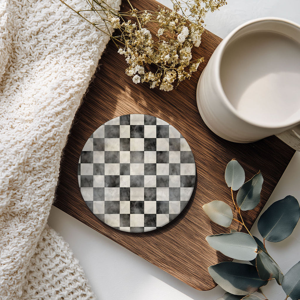 Courtly Check Ceramic Coasters - 6 Styles | Single or Full Set of 6