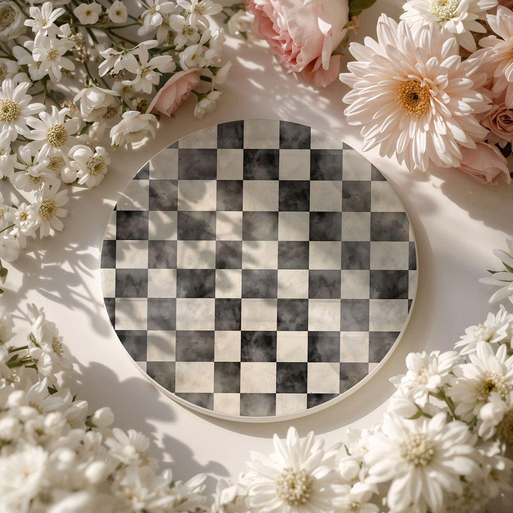 Courtly Check Ceramic Coasters - 6 Styles | Single or Full Set of 6